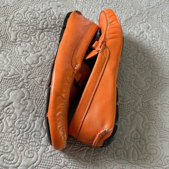 Prada Men's Orange Leather loafers/slip on Shoes, Size 13 / UK 12 Gently Used - Picture 3 of 10